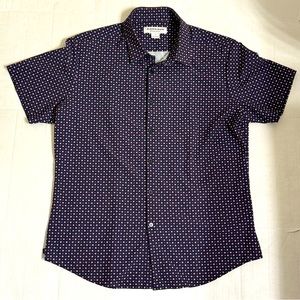 MIZZEN + MAIN Polka Short Sleeve Button Up